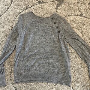 Abercrombie & Fitch Gray Button-Accent Sweater
